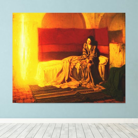 De aankondiging van Henry Ossawa Tanner (1898) Canvas Afdruk (Insitu (Houten vloer))