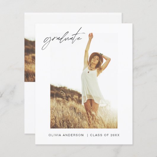 De aankondiging van het Afstuderen van de begrotin (Voorkant / Achterkant)