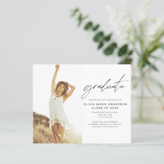 De aankondiging van het Afstuderen van de begrotin (Staand voorkant)