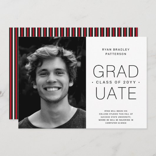 De aankondiging van het Afstuderen van de begrotin (Voorkant / Achterkant)