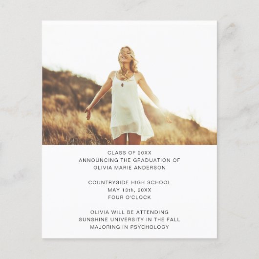 De aankondiging van het Afstuderen van de begrotin (Achterkant)