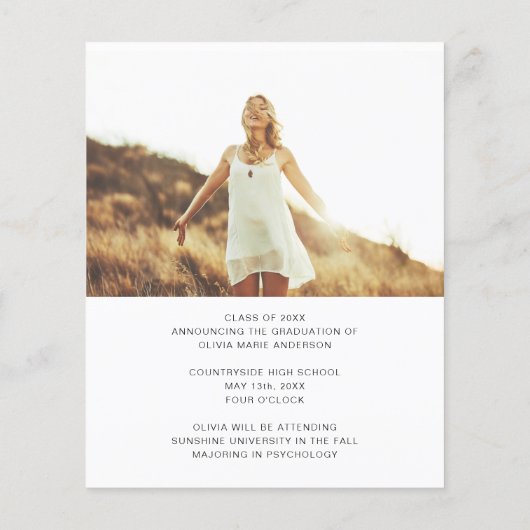 De aankondiging van het Afstuderen van de begrotin Flyer (Achterkant)