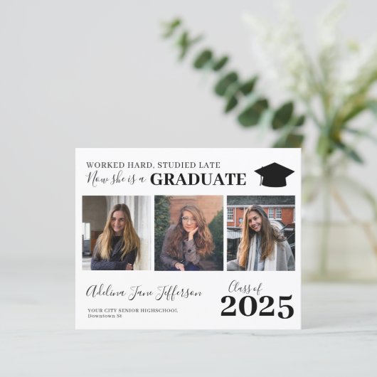 De aankondiging van het afstuderen van het het fot (Staand voorkant)