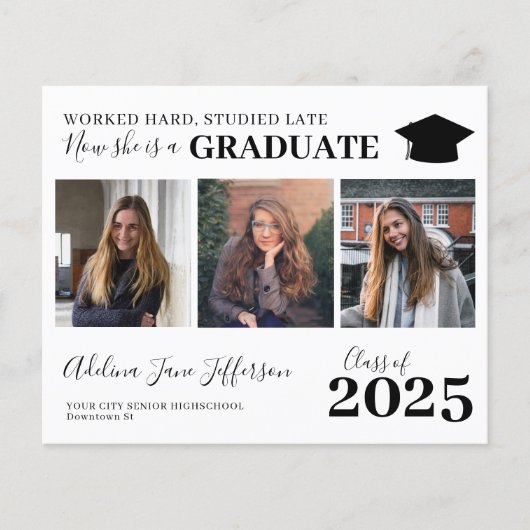 De aankondiging van het afstuderen van het het fot (Voorkant)