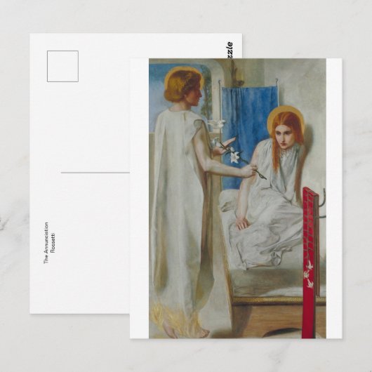 De aankondiging van het Briefkaart Gabriel Rossett (Voorkant / Achterkant)