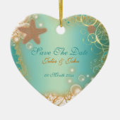 De aankondiging van het datumstrand van de bruilof keramisch ornament (Voorkant)