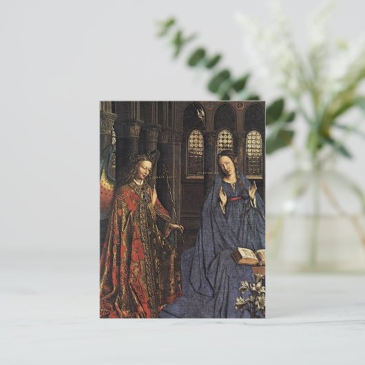 De aankondiging van Jan van Eyck Briefkaart (Staand voorkant)