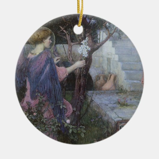 De aankondiging van John William Waterhouse Keramisch Ornament (Voorkant)