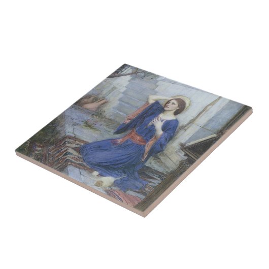 De aankondiging van John William Waterhouse Tegeltje (Zijkant)