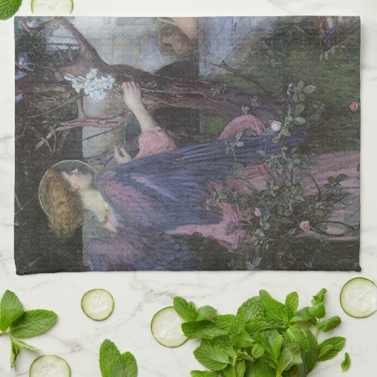 De aankondiging van John William Waterhouse Theedoek (Gevouwen)