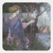 De aankondiging van John William Waterhouse Vierkante Sticker (Voorkant)