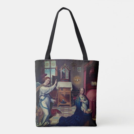 De aankondiging van Joos van Cleve: Kerstmis Tote Bag (Achterkant)
