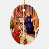 De aankondiging van Melchior Broederlam Kerstmis Keramisch Ornament (Voorkant)