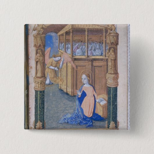 De aankondiging vierkante button 5,1 cm (Voorkant)