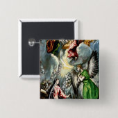 De aankondiging vierkante button 5,1 cm (Voorkant /achterkant)