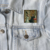 De aankondiging vierkante button 5,1 cm (In situ)