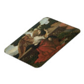 De aankondiging, voorpaneel van een altarpiël magneet (Linkerzijde)