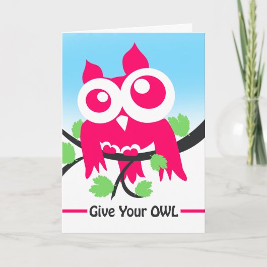 De aanmoediging geeft Uw Owl uw allen Kaart (Voorkant)