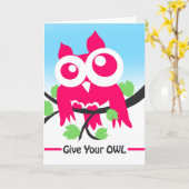 De aanmoediging geeft Uw Owl uw allen Kaart (Gele Bloem)