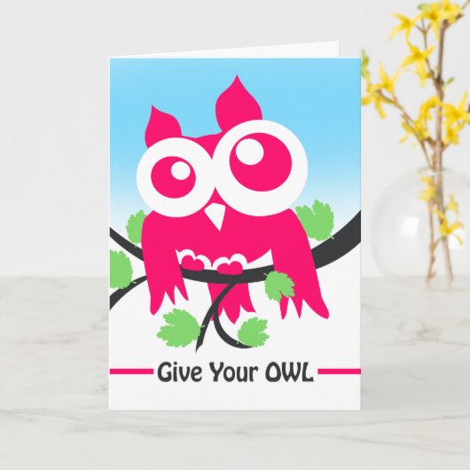 De aanmoediging geeft Uw Owl uw allen Kaart (Gele Bloem)