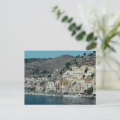 De aanpak van de haven van Symi Island, Dodecan Briefkaart (Staand voorkant)