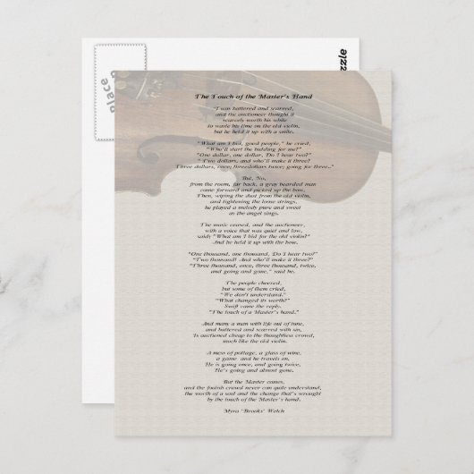 De aanraking van de hand van de meester briefkaart (Voorkant / Achterkant)