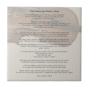 De aanraking van de hand van de meester tegeltje