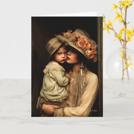 De aanraking van een moeder Tijdloze Liefde Kaart (Gele Bloem)