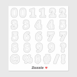 De aantallen en de Symbolen in Stitches uit snijde Sticker