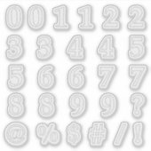 De aantallen en de Symbolen in Stitches uit snijde Sticker (Voorkant)