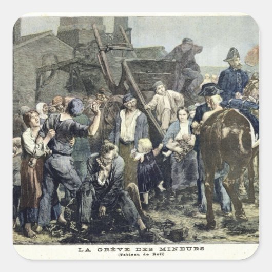De aantekening van de Miner in Carmaux Vierkante Sticker (Voorkant)