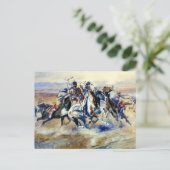 “De aanval” door Charles M Russell Briefkaart (Staand voorkant)