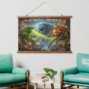 De aanval van de reusachtige houten muur tapijt to hangend wandkleed