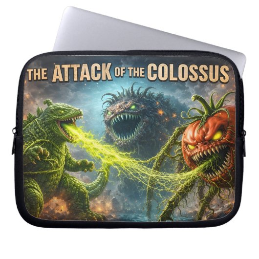 De aanval van het Colossus sciencefiction Caillou- Laptop Sleeve (Voorkant)