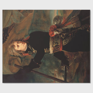 De aanval van Napoleon Bonaparte tijdens de slag b Cadeaupapier
