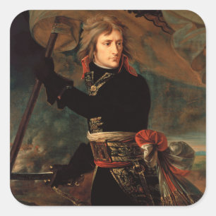 De aanval van Napoleon Bonaparte tijdens de slag b Vierkante Sticker
