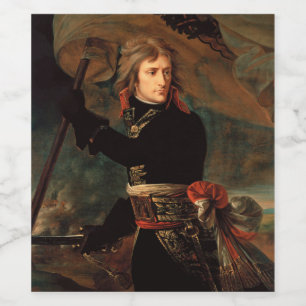 De aanval van Napoleon Bonaparte tijdens de slag b Wijn Etiket