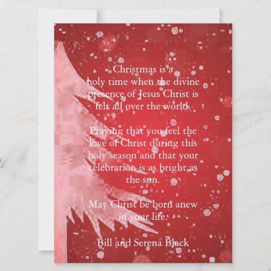 De aanwezigheid van Jezus Kerstkaart (Voorkant)