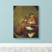 De aap Antiquarian, 1740 Canvas Afdruk (Insitu (Houten vloer))