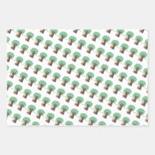 De aap eet een blad voor de onmiddellijke verpakki inpakpapier vel (Voorkant)