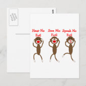 De aap-hoort van de contactaap, spreekt, ziet GEEN Briefkaart (Voorkant / Achterkant)