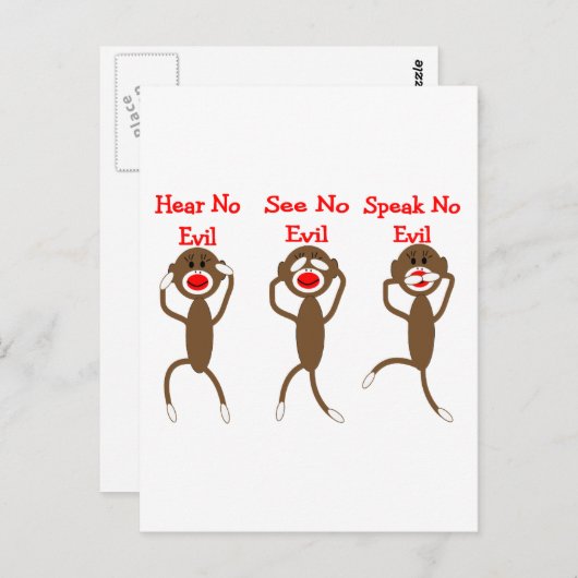 De aap-hoort van de contactaap, spreekt, ziet GEEN Briefkaart (Voorkant / Achterkant)