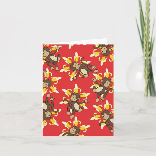 De Aap Notecards van de Bloem van de banaan Kaart (Voorkant)