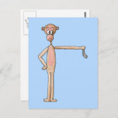 De Aap van de cartoon met Stinkende Sok Briefkaart (Voorkant / Achterkant)