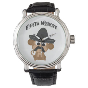 De Aap van de fiesta met een Mustach en een Horloge