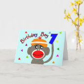 De aap van de Sok van het feestvarken 1 éénjarige Kaart (Gele Bloem)