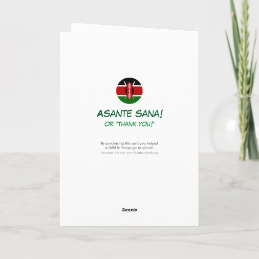 De Aap van Kerstmis Feestdagen Kaart (Achterkant)