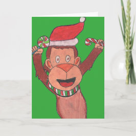 De Aap van Kerstmis Feestdagen Kaart