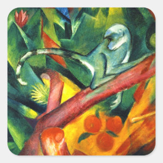 De aap vierkante sticker