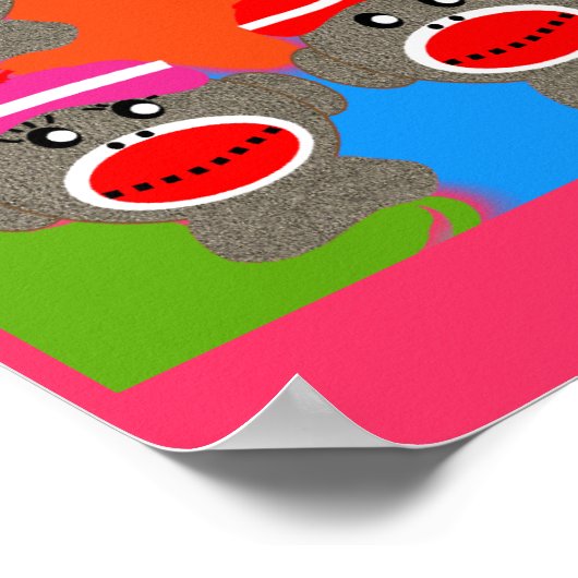 De aapSleutel Poster-Popart-6 apen van de schakela Poster (Hoek)